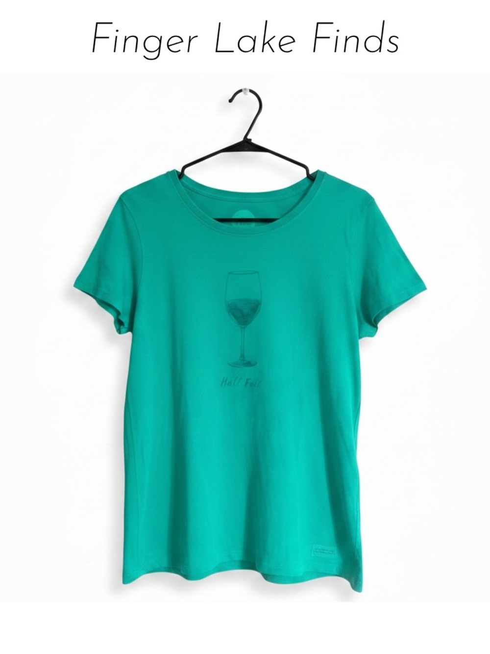 Life is Good Aqua Green Graphic T-Shirt, M